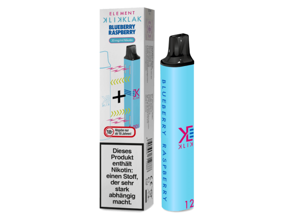 Klik Klak 600 Blue Sour Raspberry 20 mg Einweg E-Zigarette